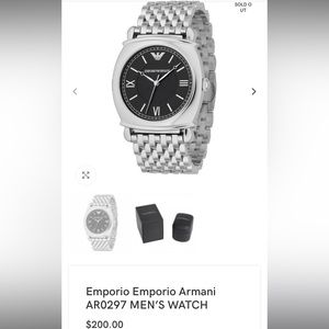 Emporio Armani Stainless Steel Men’s Watch Black Dial